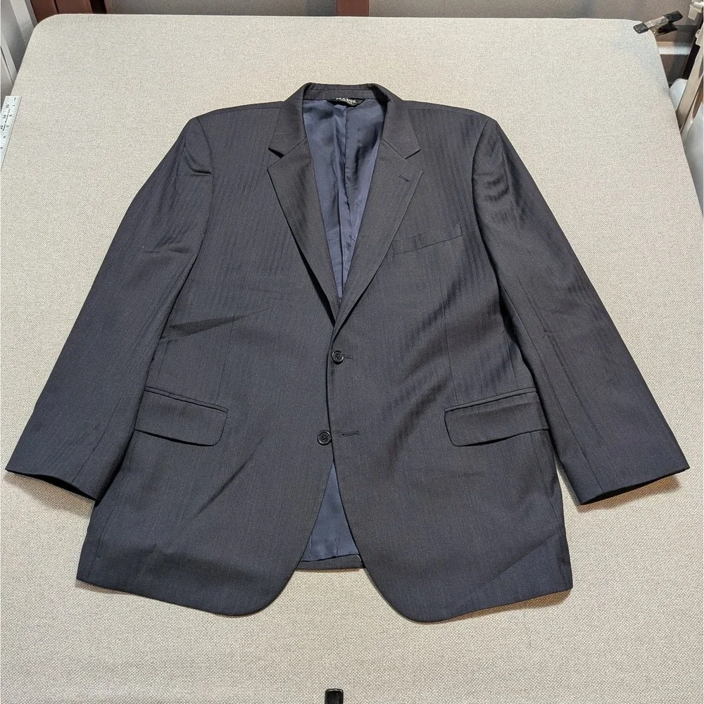 Jos A Bank Men's Blazer 48R Charcoal 100% Wool Signature Collection Suit Jacket
